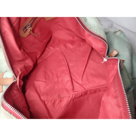 Vintage Dooney & Bourke Large Triangle Satchel Italian Leather Calf hair Bag - Picture 11 of 16